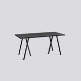 Loop Stand L160 × B77,5 × H74 cm Matbord Black – linoleum, Black – pulverlackerat stål