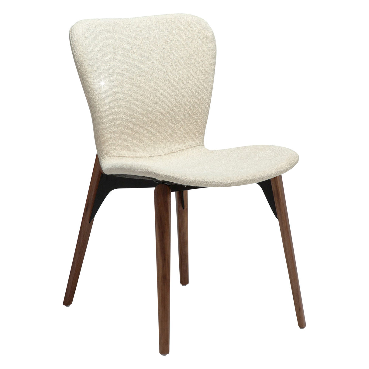 Paragon Stol Frosted Almond Bouclé, Walnut