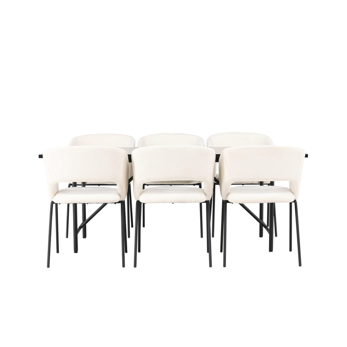 Astrid, Day Rektangulär matgrupp Svart,Brutet vitt, Svart, 200 x 90