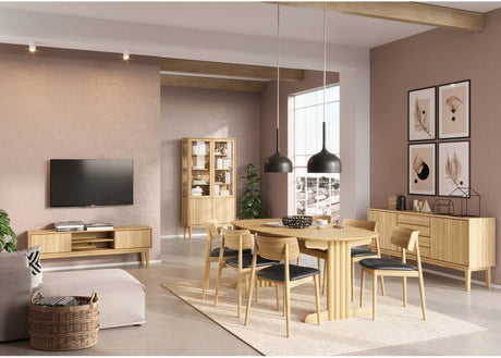 Broholm Vitrinskåp Glassidor & Trädörrar 100x197 cm Oljad Ek