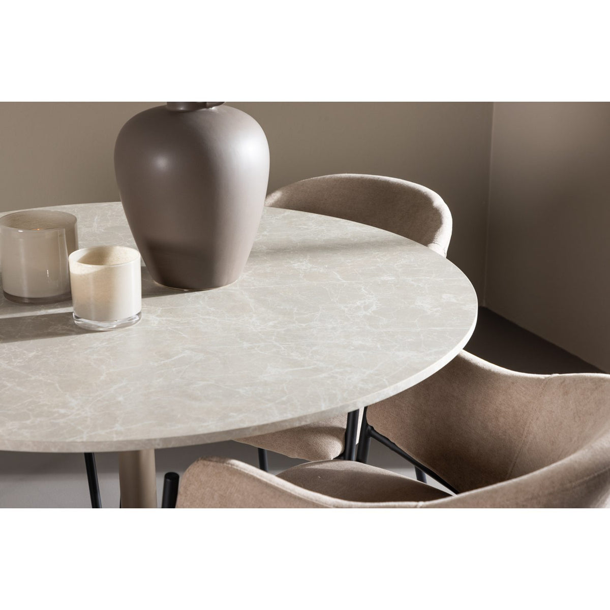 Lycke, Evelina Rund matgrupp Beige,Svart, Beige, ⌀110
