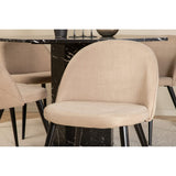 Marbs, Velvet Rund matgrupp Beige, Svart, Svart, ⌀110