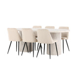 Narvik, Night Oval matgrupp Beige, Svart, Beige, 200 x 100
