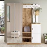 Gaborone (147,2 x 179,7 x 37,5 cm) Hallstativ Atlantisk furu Vit