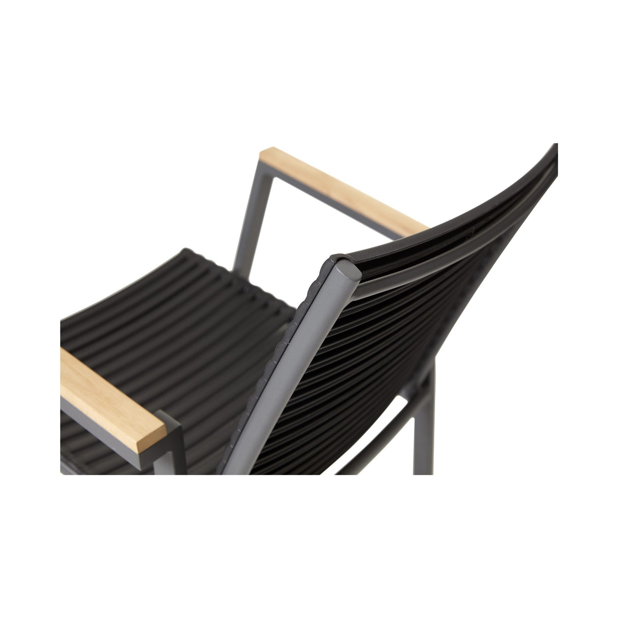 Mood Extreme Trädgårdsstol i Teak och Antracit Aluminium Smala lameller