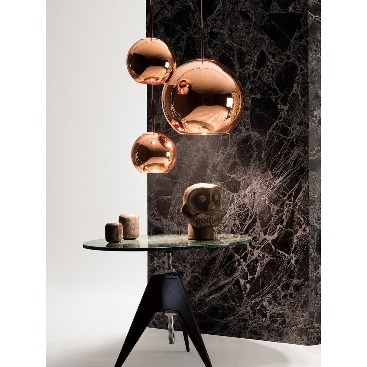 Copper Trio Rund Pendelsystem With LED