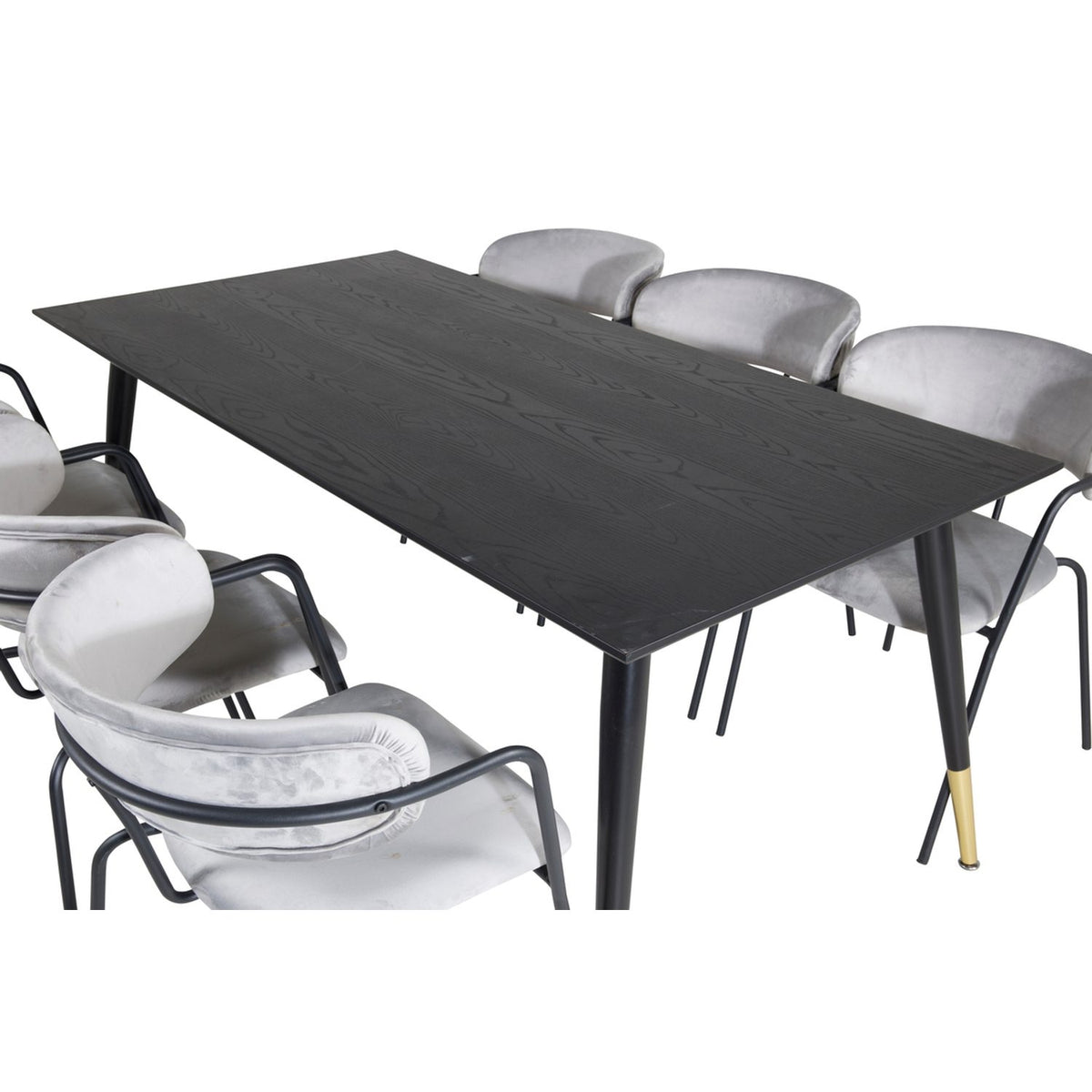 Dipp, Arrow Rektangulär matgrupp Svart,Grå, Svart,Guld, 180 x 90