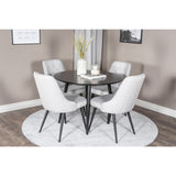 Plaza, Velvet Deluxe Rund matgrupp Svart,Ljusgrå, Svart, ⌀100