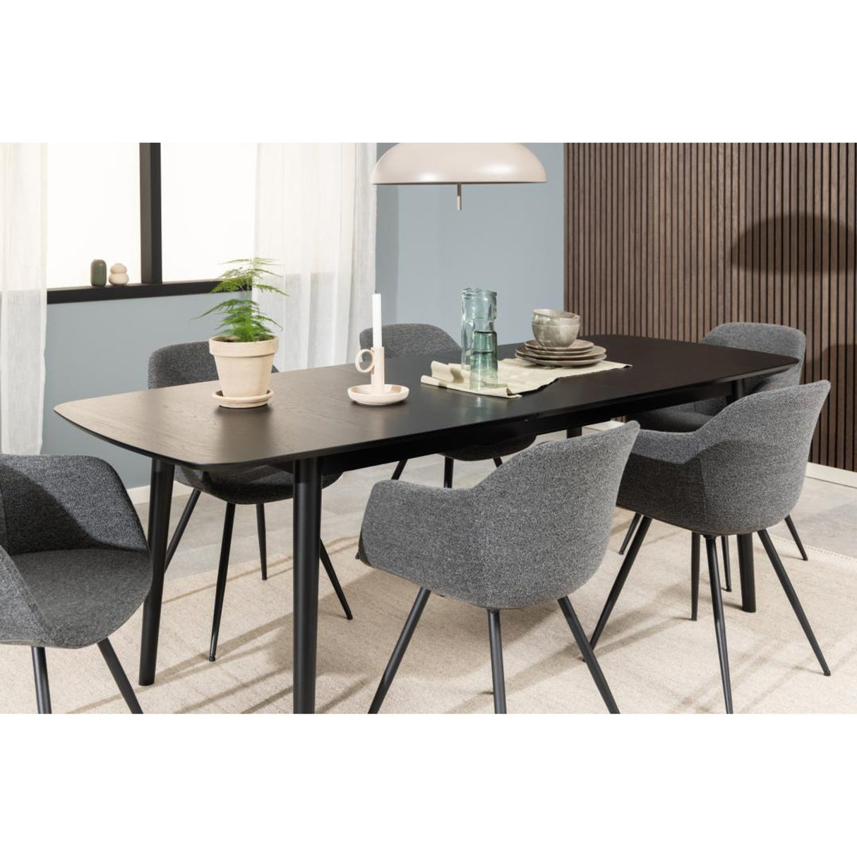 Montreux Matbord 75x219x90 cm Svart