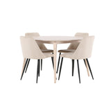 Flora, Night Runt matgrupp Beige, Svart, Vitlasyr, ⌀120