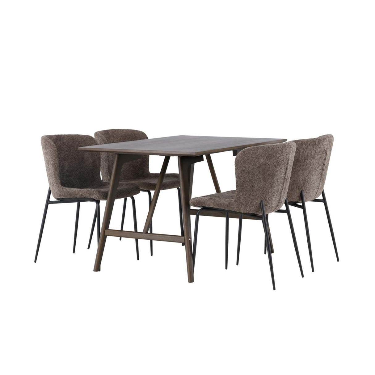 Kaseidon, Modesto Rektangulär matgrupp Svart,Brun, Mörkbrun, 120 x 80