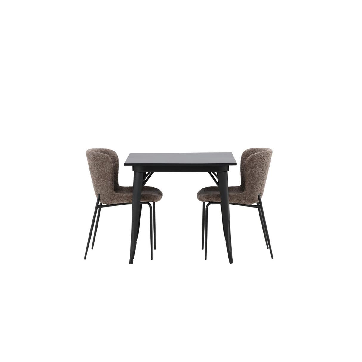 Tempe, Modesto Rektangulär matgrupp Svart,Brun, Svart, 80 x 80