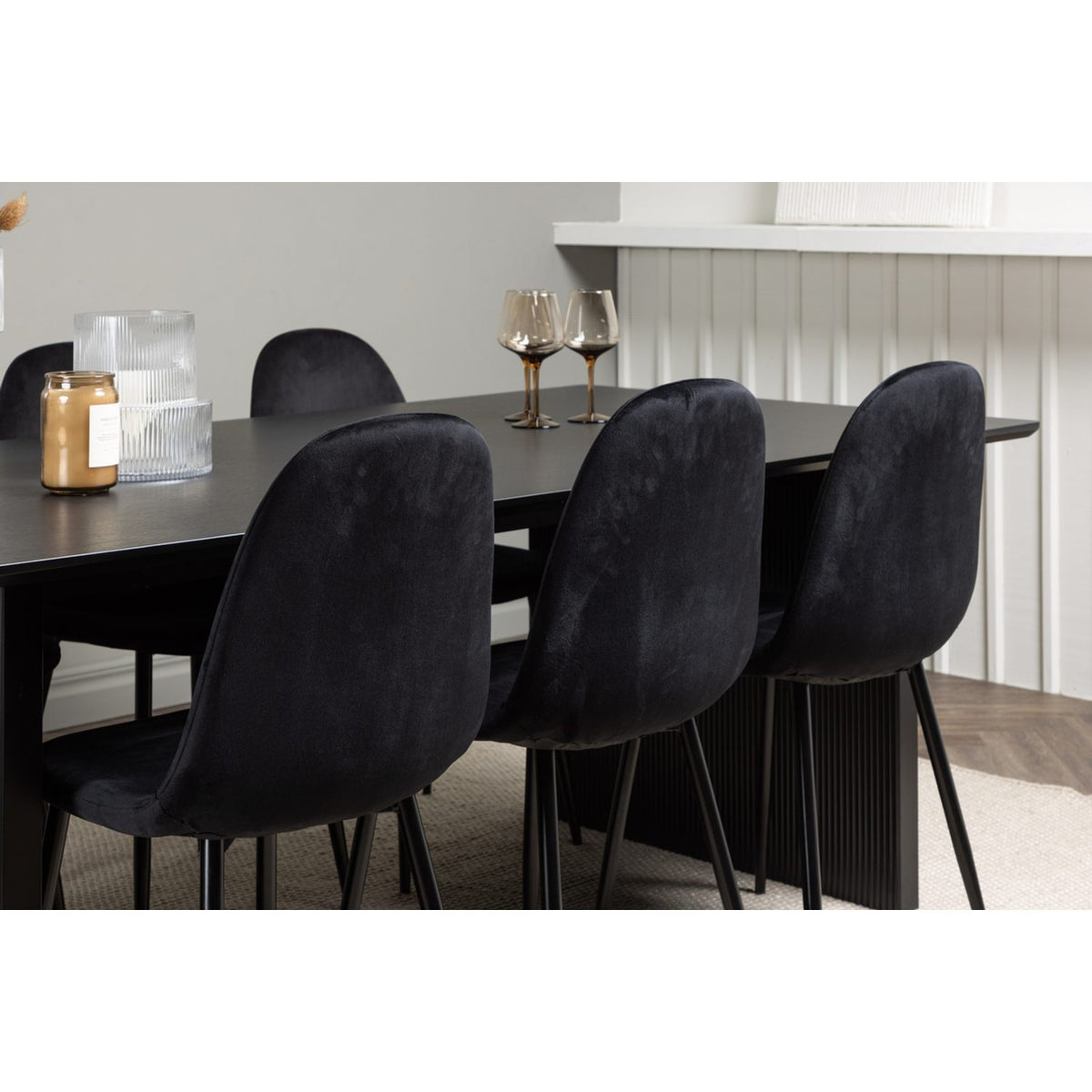 Vail, Polar Rektangulär matgrupp Svart, Svart, 200 x 100