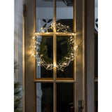 Varmvita LED Metall Julkrans med Belysning 45 cm, Silver