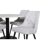 Estelle, Velvet Deluxe Rund matgrupp Svart,Ljusgrå, Svart, vit, ⌀106