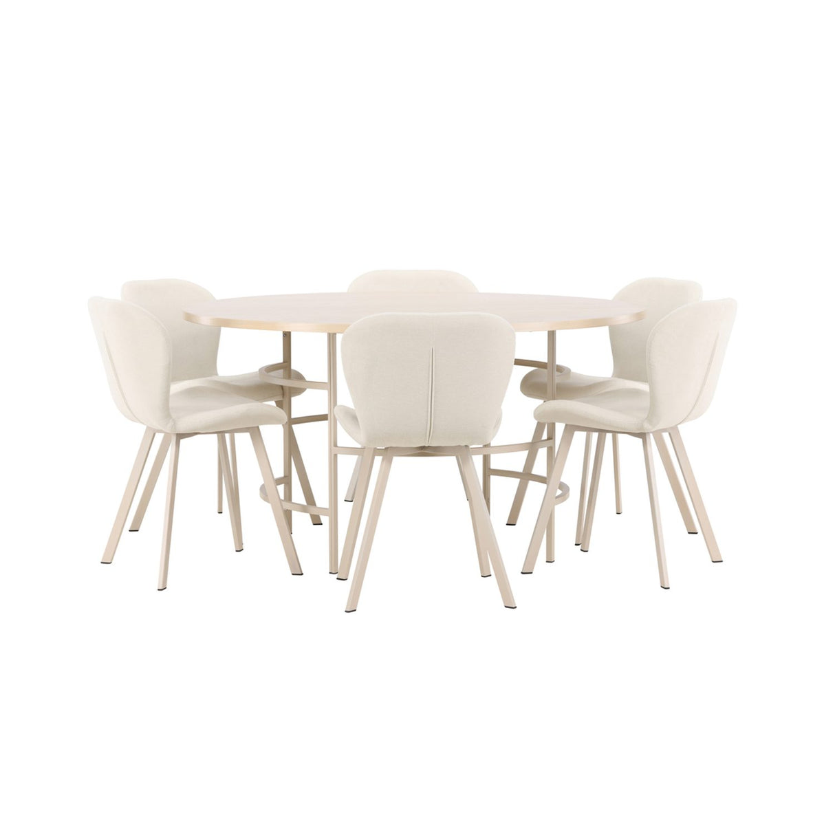 Copenhagen, Lilja Rund matgrupp Beige, Beige,Vitpigmenterad, ⌀140