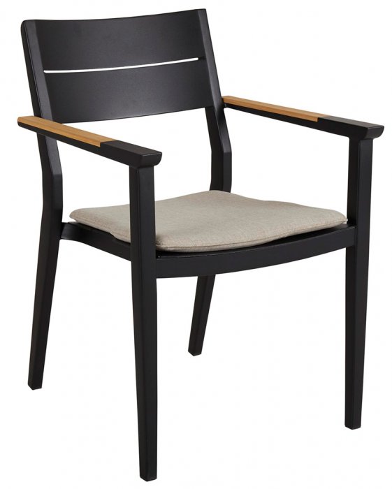 Chios Stapelstol Svart/Teak