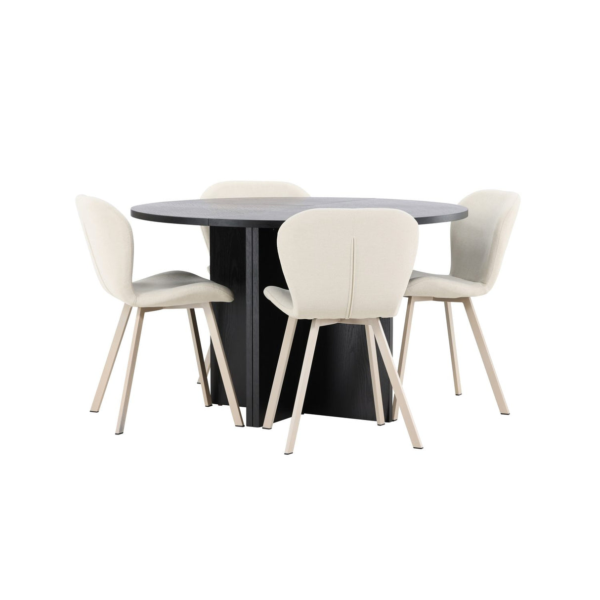 Strada, Lilja Oval matgrupp Beige, Svart, ⌀120