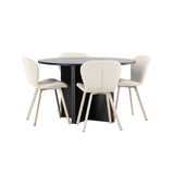 Strada, Lilja Oval matgrupp Beige, Svart, ⌀120