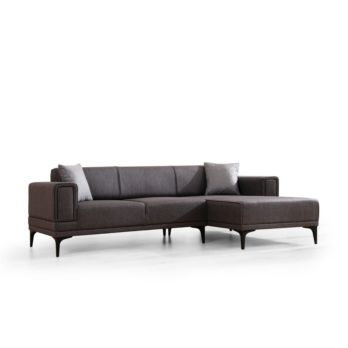 Hanoi (250-140 x 85 x 77 cm) Hörnsoffa-bäddsoffa Mörkgrå, Höger