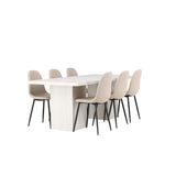 Olga, Polar Rektangulär matgrupp Beige,Svart, Vit, 200 x 90