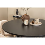 Copenhagen, Velvet Rund matgrupp Beige,Svart, Svart, ⌀140