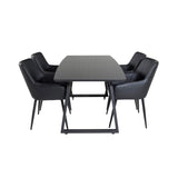Inca, Comfort Rektangulär matgrupp Svart, Svart, 4st