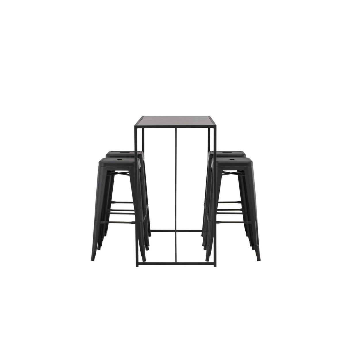 Brea, Tempe Rektangulär matgrupp Svart, Svart, 120 x 60