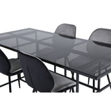 Leif, Emma Rektangulär matgrupp Svart,Grå, Svart, 200 x 90