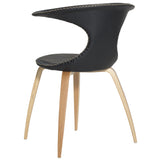 Flair Stol Black Leather, Oak