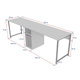 Gaborone dubbel Skrivbord Freesia marmor Svart