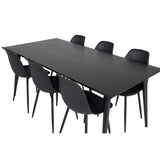 Dipp, Polar Rektangulär matgrupp Svart, Svart, 180 x 90