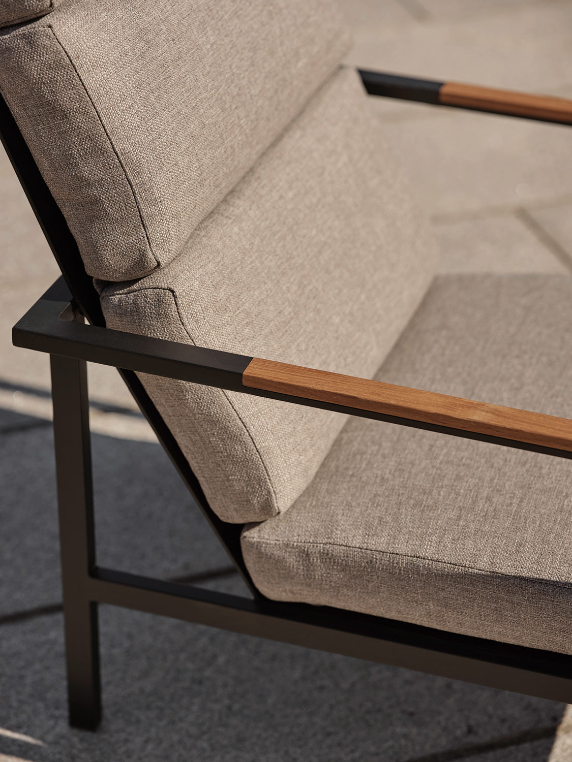 Indus 3-sits Soffa Svart/Teak