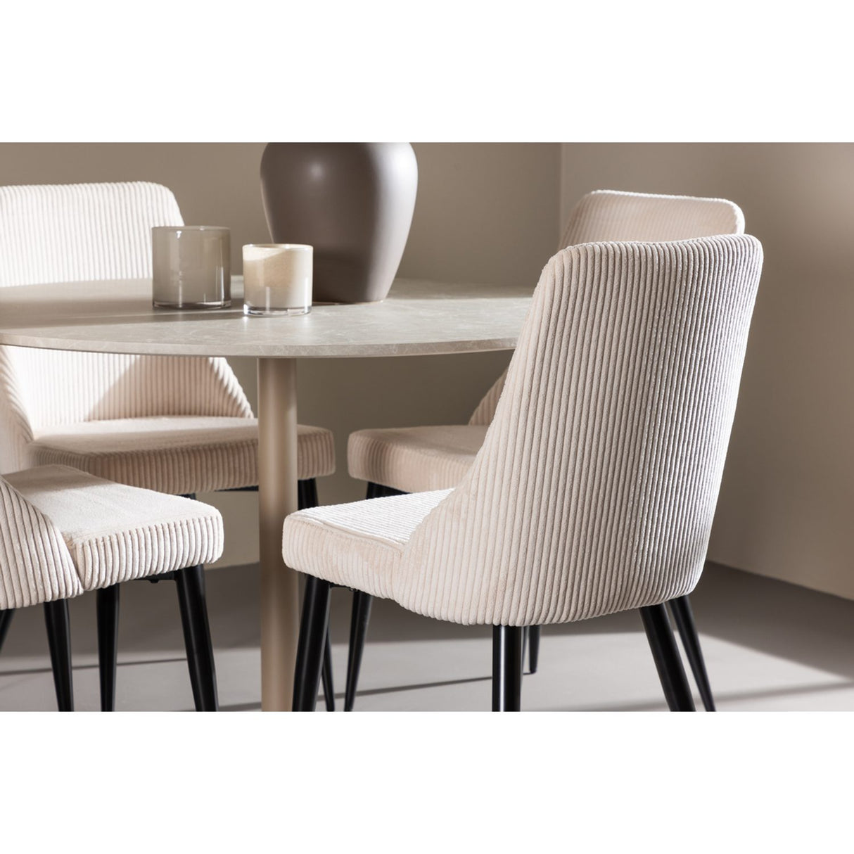 Lycke, Leone Rund matgrupp Beige,Svart, Beige, ⌀110