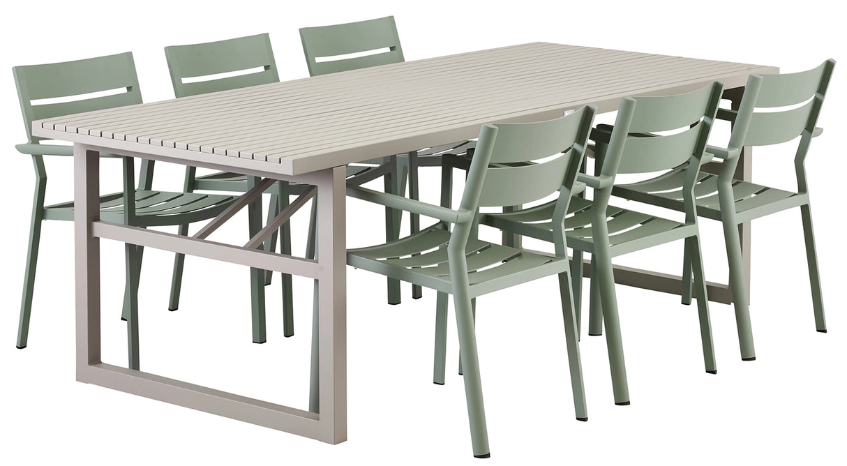 Vevi Matgrupp 230x95 cm Khaki ink 6st Delia Karmstolar