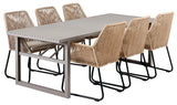 Vevi Matgrupp 230x95 cm Khaki ink 6st Midway Karmstolar