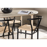 Andy, Alfons Ovalt matgrupp Svart, beige, Vitlaserad, 180 x 90
