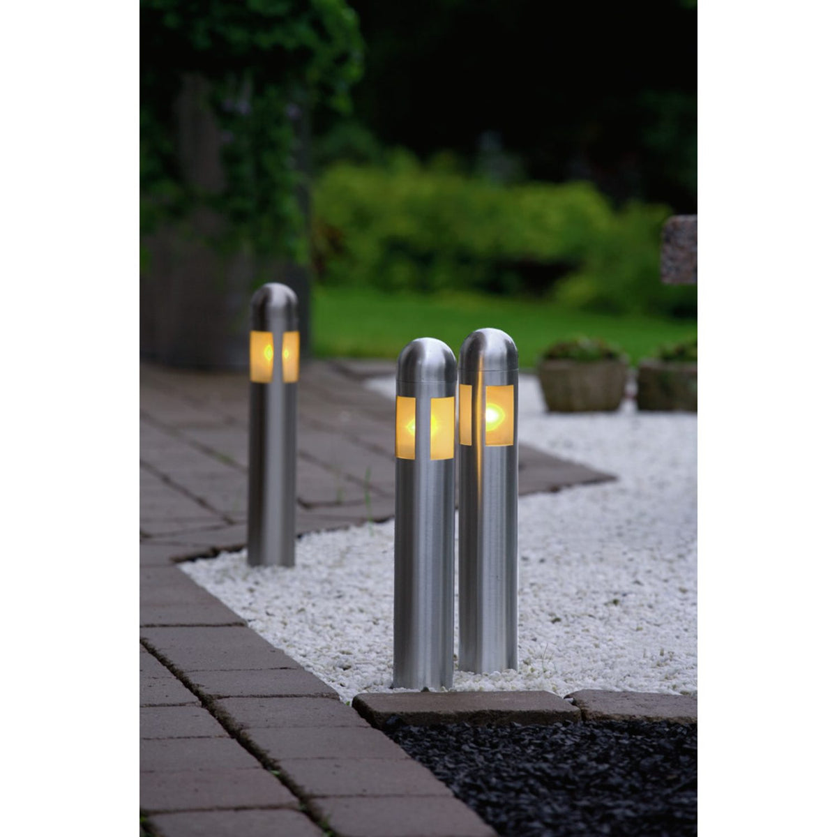 Amalfi Rostfri 3-pack LED Pollare