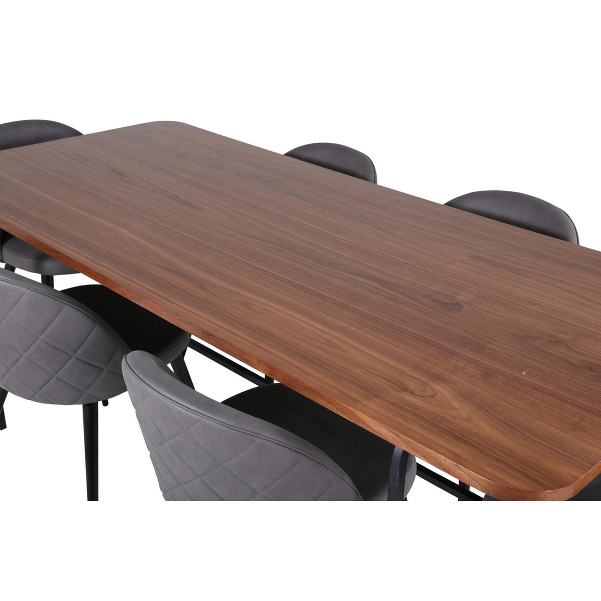Uno, Velvet Rektangulär matgrupp Svart,Grå, Svart,Natur, 200 x 90
