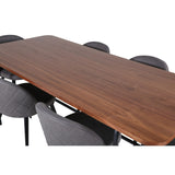 Uno, Velvet Rektangulär matgrupp Svart,Grå, Svart,Natur, 200 x 90
