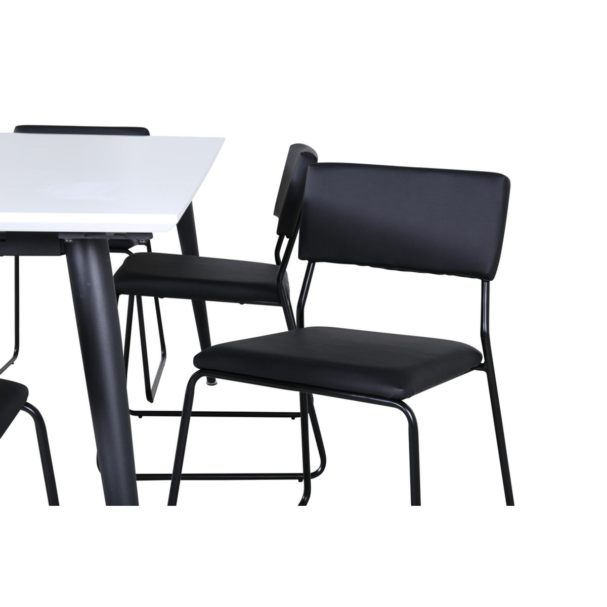 Jimmy, Kenth Rektangulär matgrupp Svart, Svart,Vitt, 195 x 90