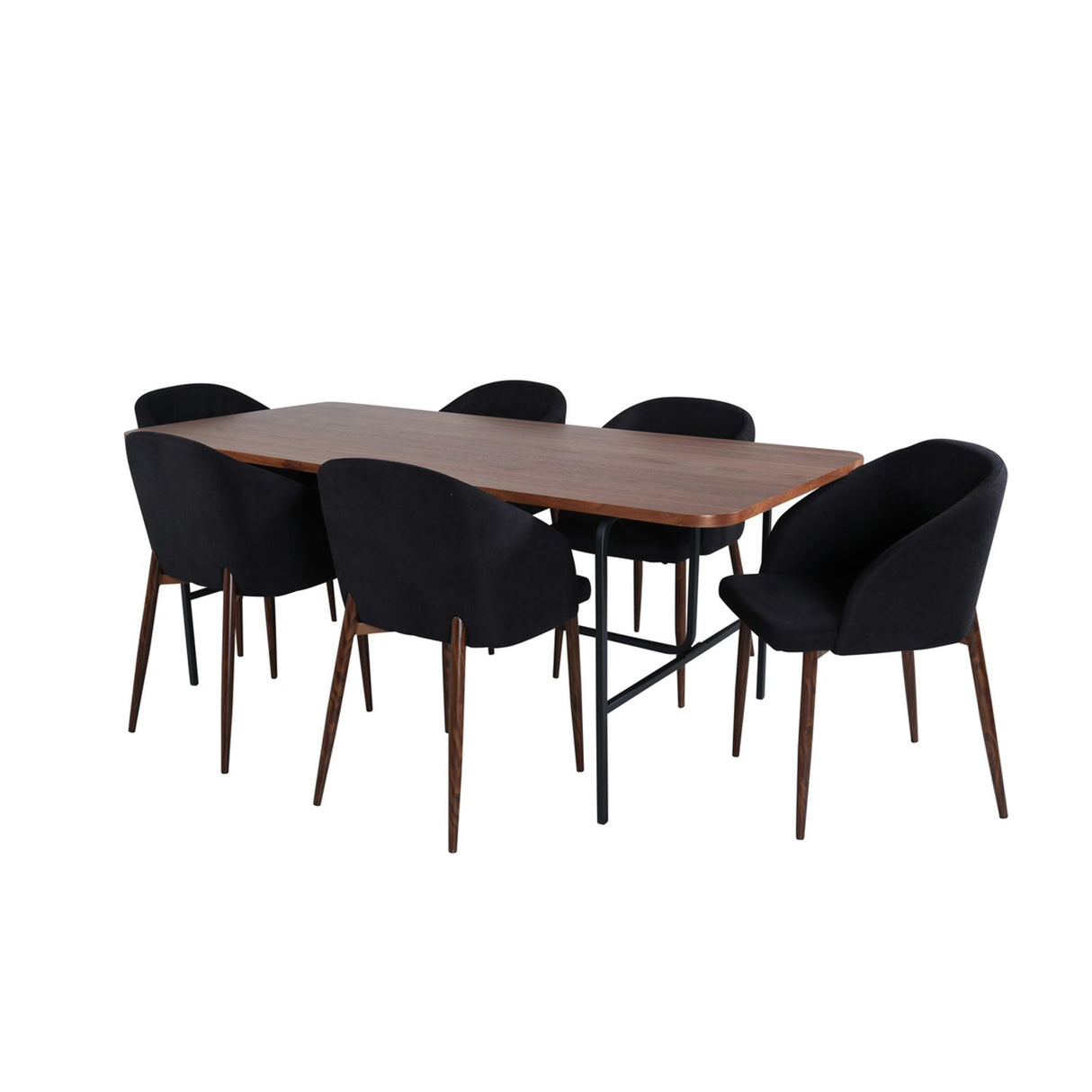 Uno, Arch Rektangulär matgrupp Svart,Natur, Svart,Natur, 200 x 90