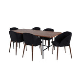 Uno, Arch Rektangulär matgrupp Svart,Natur, Svart,Natur, 200 x 90