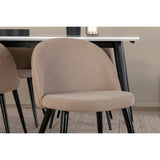 Jimmy, Velvet Rektangulär matgrupp Beige, Svart, Svart,Vitt, 150 x 90