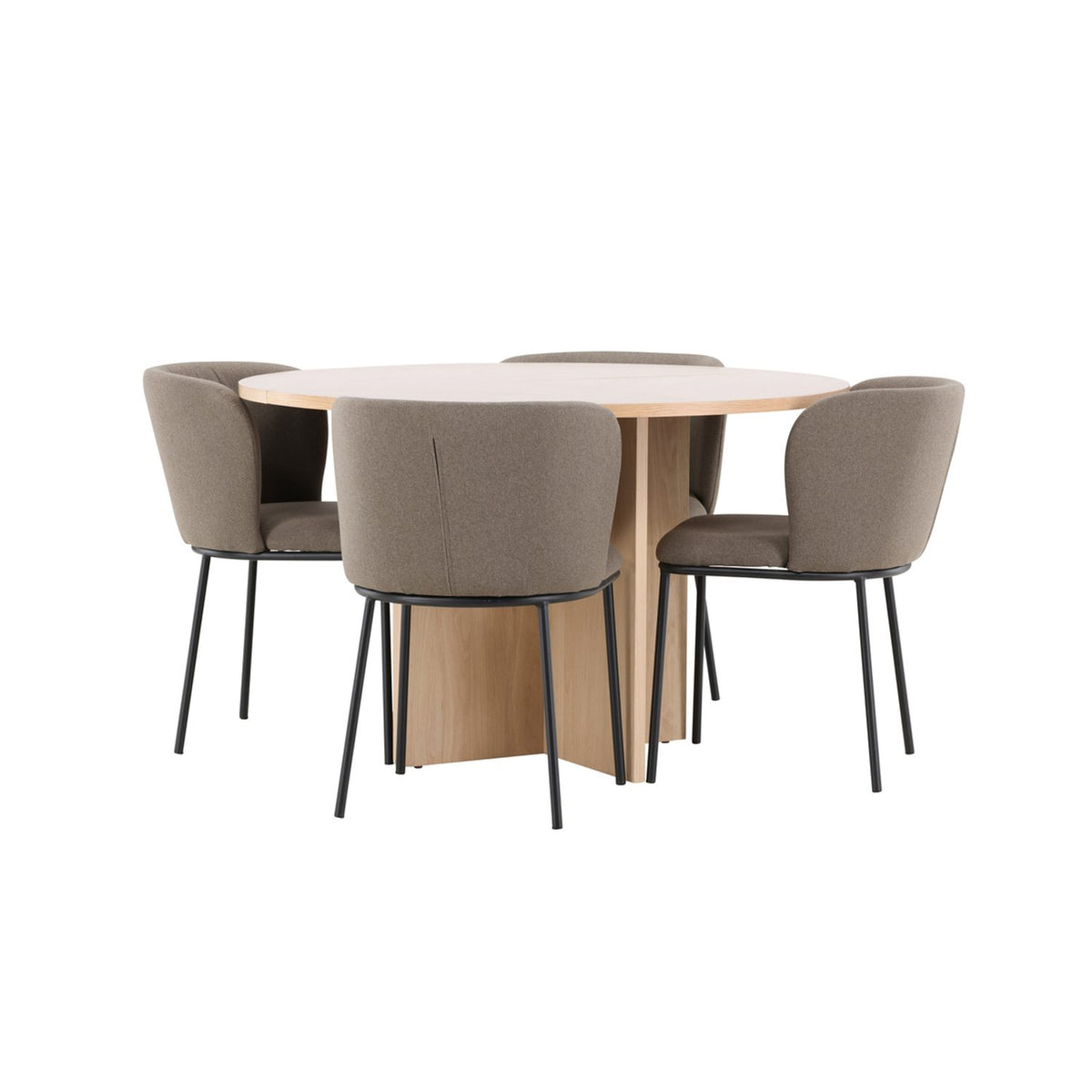 Strada, Edina Oval matgrupp Brun, Vitputsad, 4st