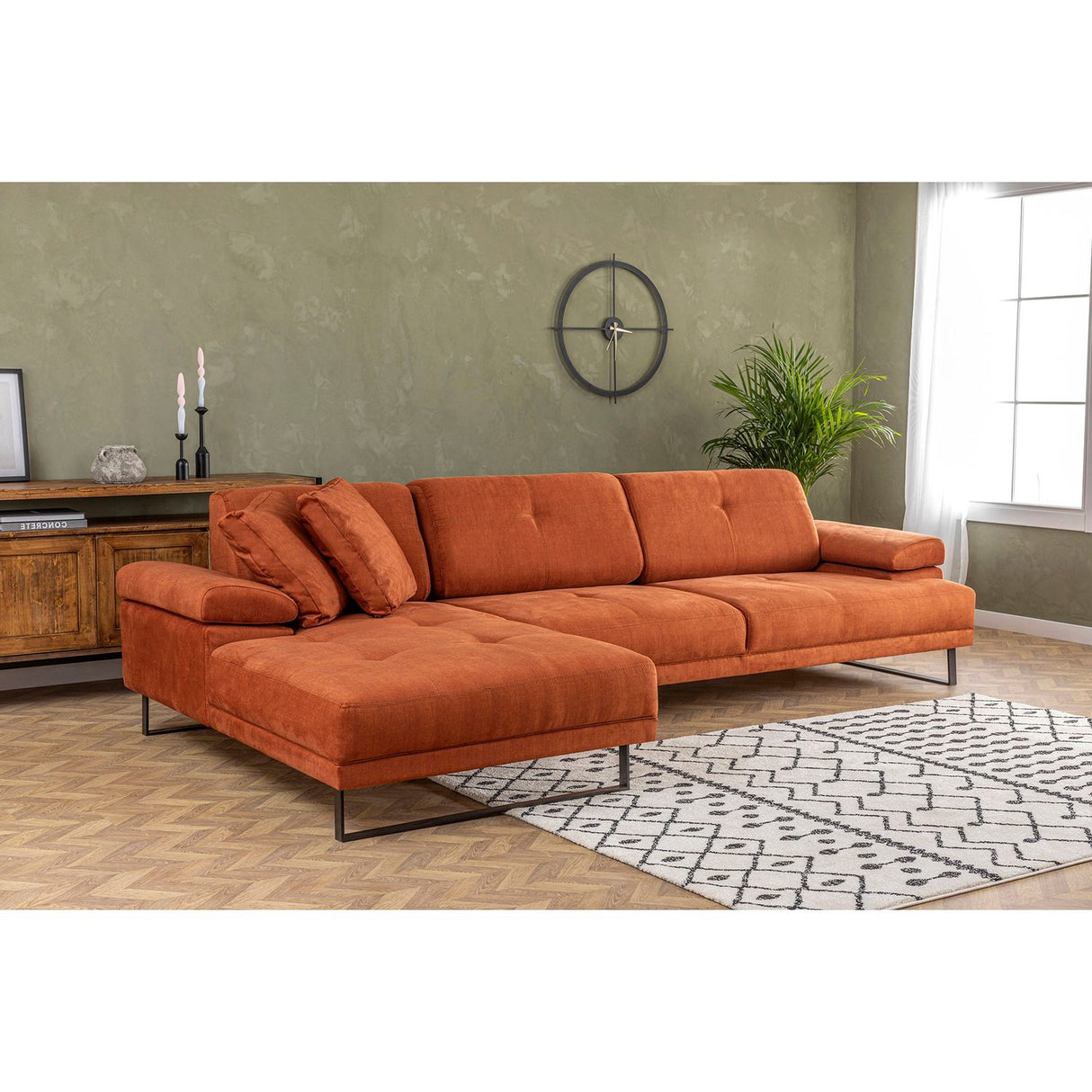 Windhoek Small (178 x 100 x 155 cm) Orange Hörnsoffa Vänster