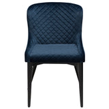Vetro Stol Midnight Blue Velvet, Black Oak