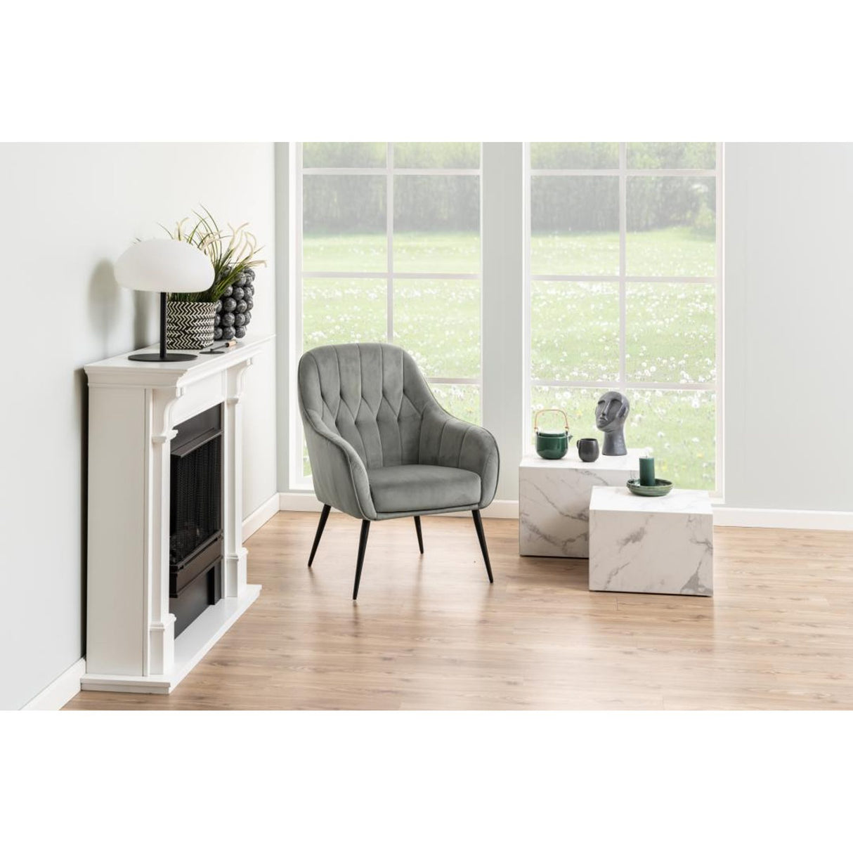 Dijon Soffbord Fyrkantig 40x58x58 cm Vit Carrara
