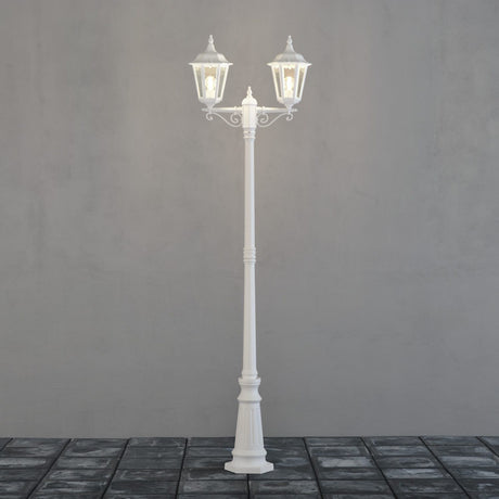Firenze 2-arm E27 2.2m Lyktstolpe Mattvit