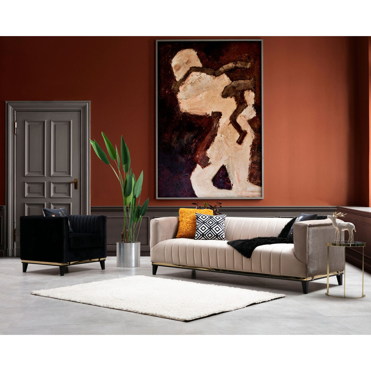 Tallinn (222 x 89 x 75 cm) 3-sitssoffa Beige